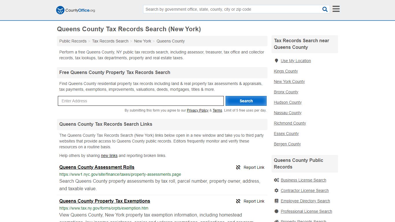 Queens County Tax Records Search (New York) - County Office
